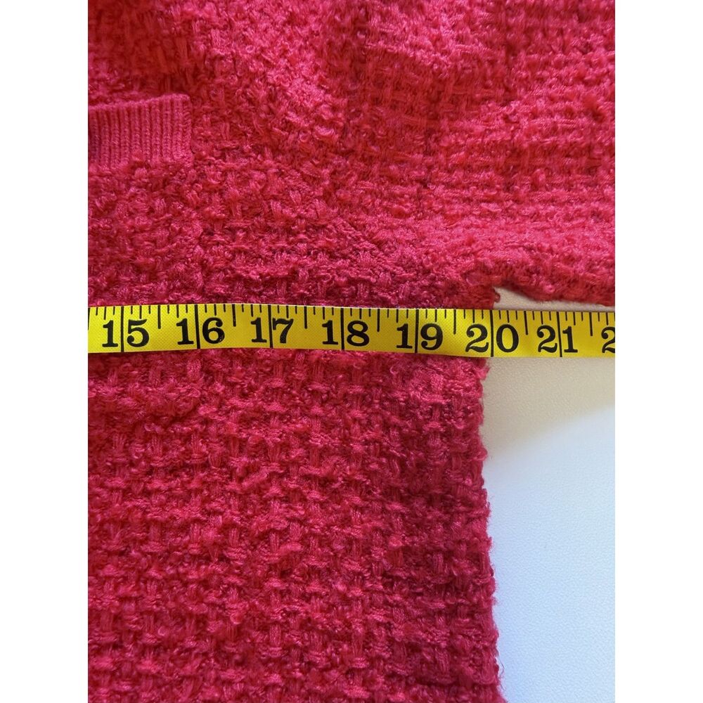 Grace Karin Red Textured Pearl Button Cardigan Coquette Glam M - Picture 6 of 7